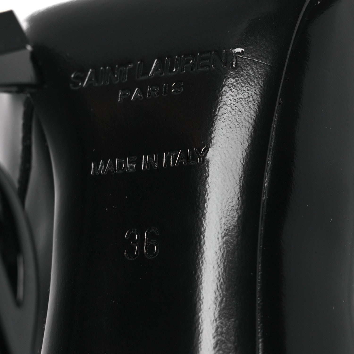 Saint Laurent Glazed Calfskin Opyum Ankle Boots 36 Black 8 of 11