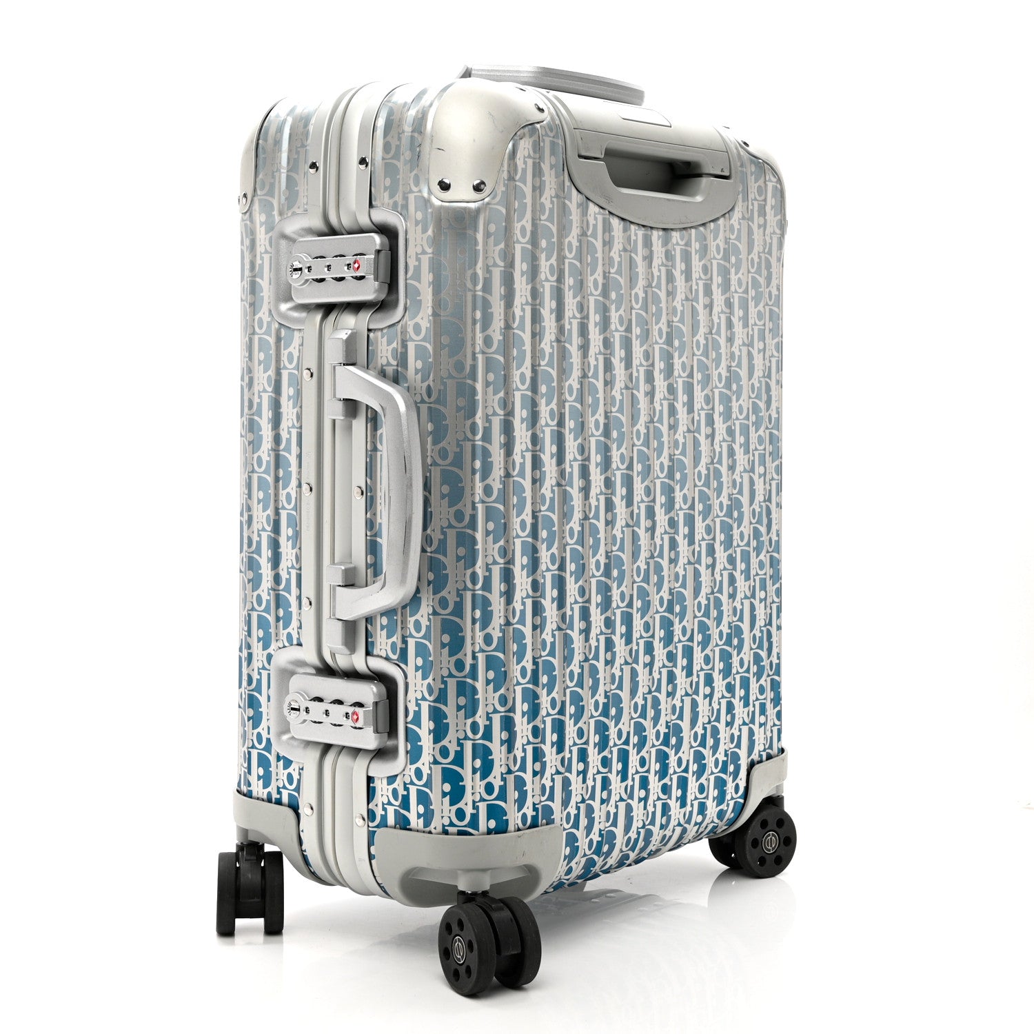 Dior×RIMOWA キャビンサイズ ブルーグラデ 限定!! Christian Dior X RIMOWA Aluminum Gradient Cabin Luggage Blue Multi
