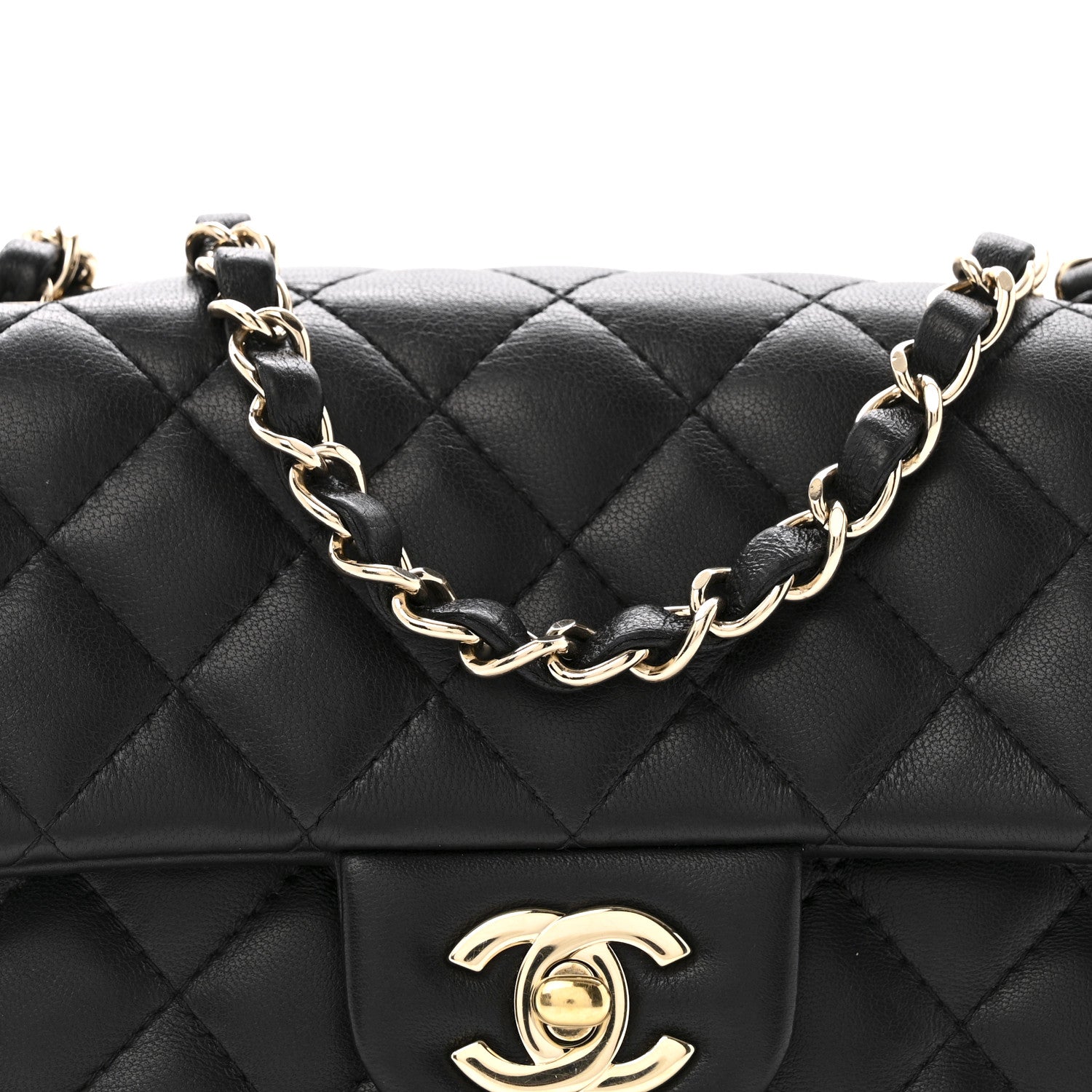 Chanel Lambskin Quilted Mini Rectangular Flap Black 8 of 12