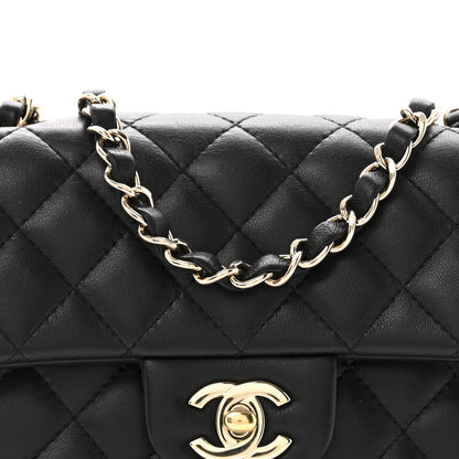 Chanel Lambskin Quilted Mini Rectangular Flap Black 8 of 12