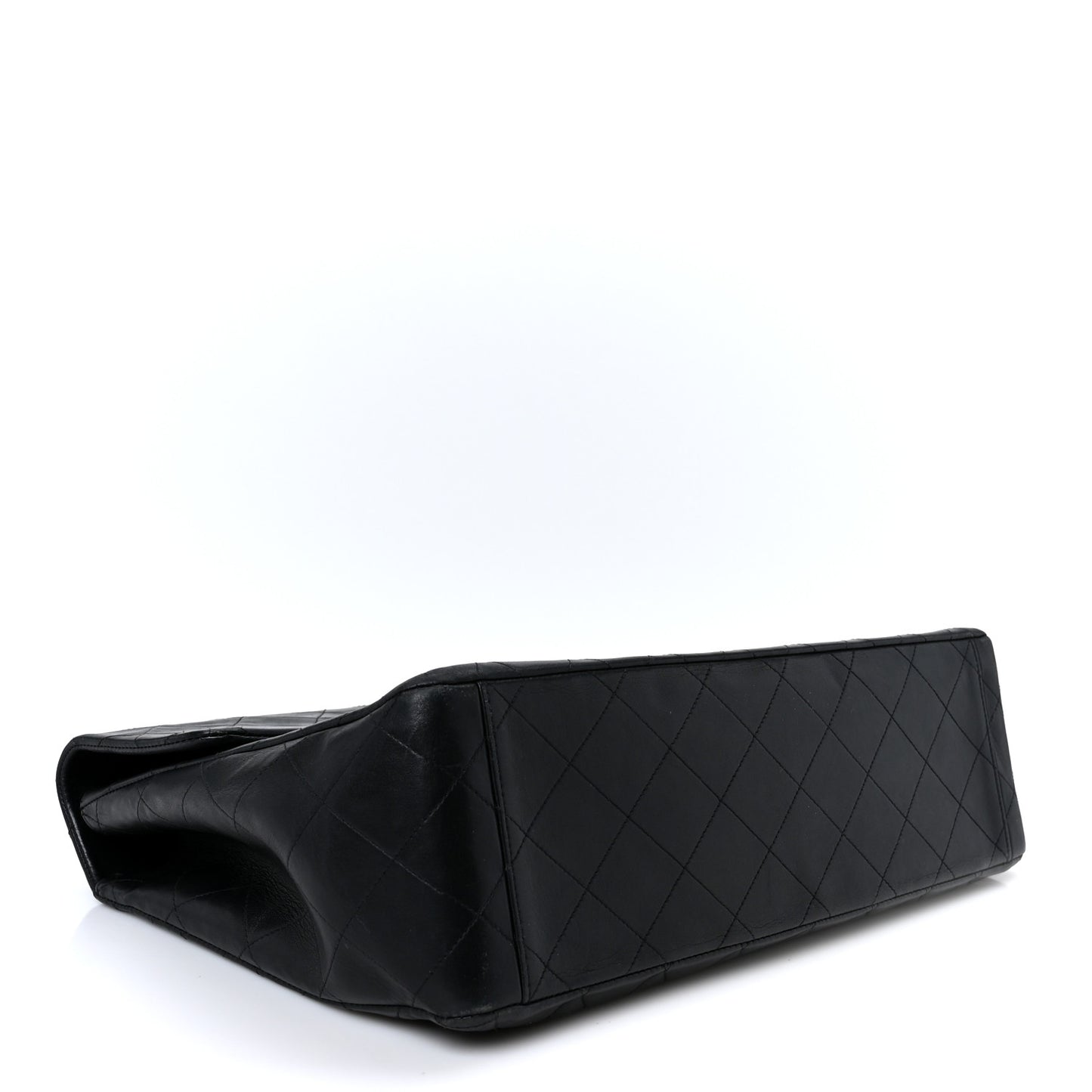 Lambskin Quilted XL Jumbo Single Flap Black