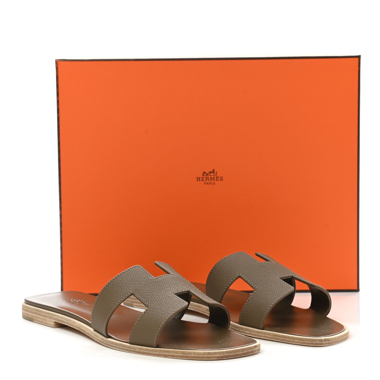 Hermes Epsom Oran Sandals 39 Etoupe 9 of 9