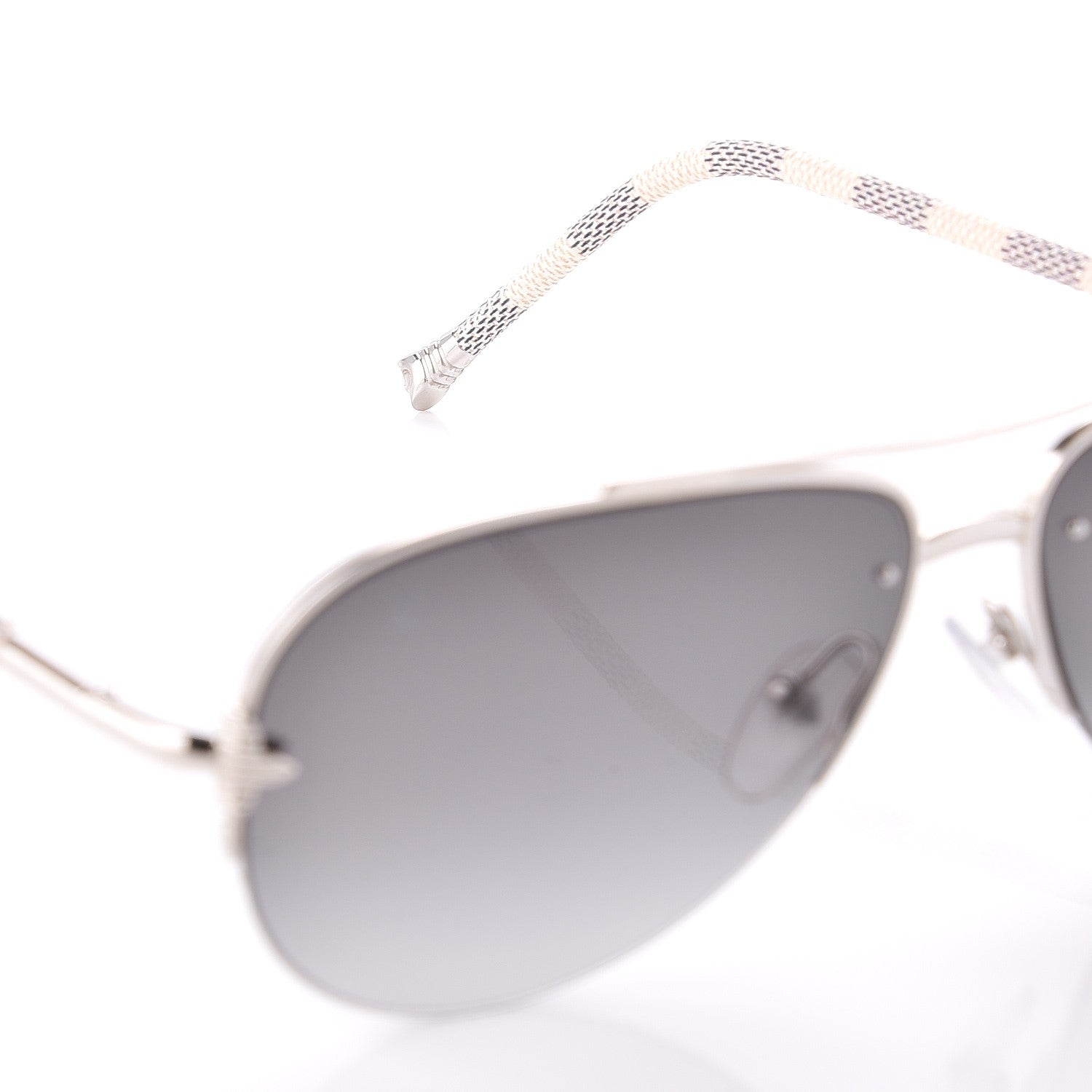Louis Vuitton Damier Azur Petite Viola Pilote Aviator Sunglasses Z0570U 5 of 9