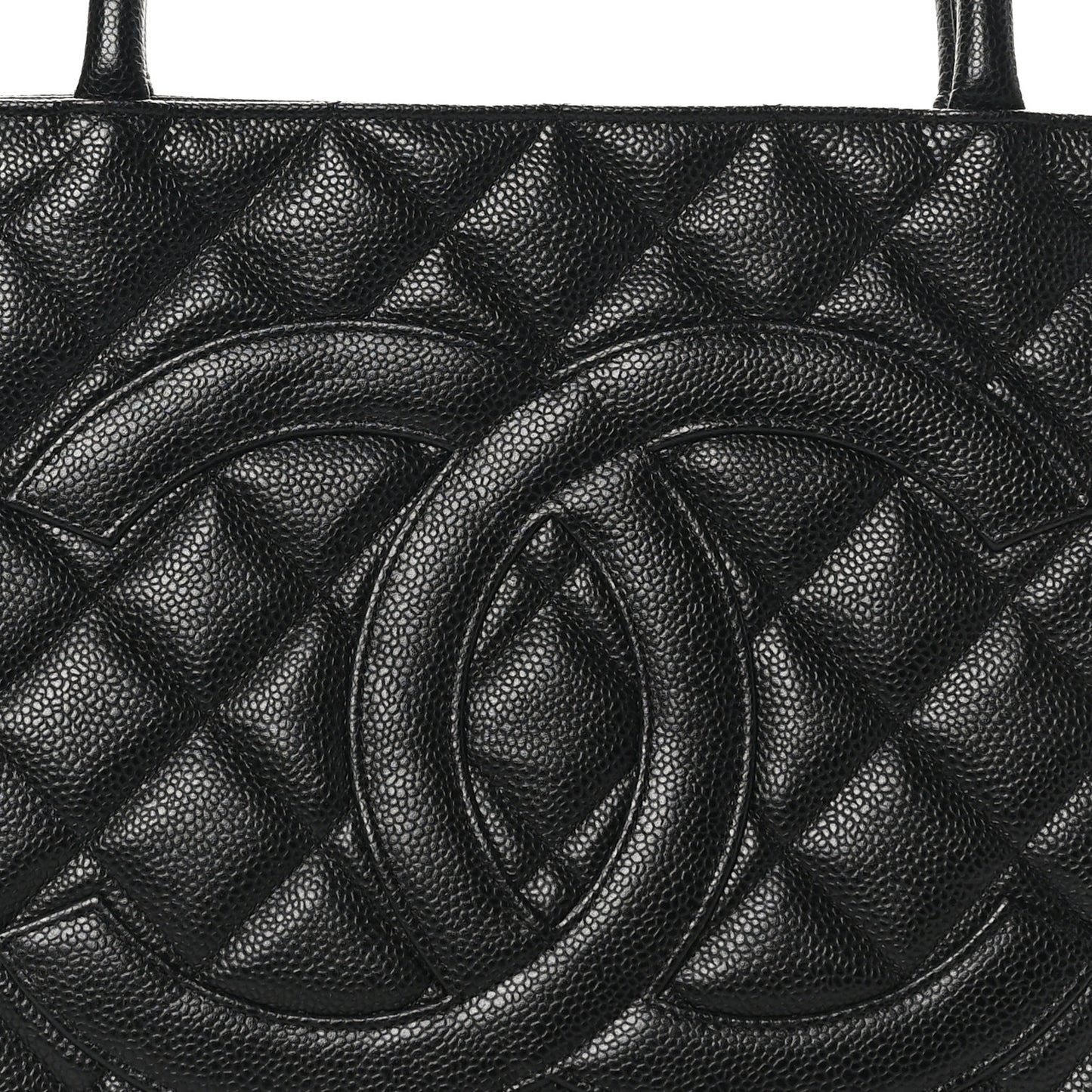 Caviar Quilted Medallion Tote Black