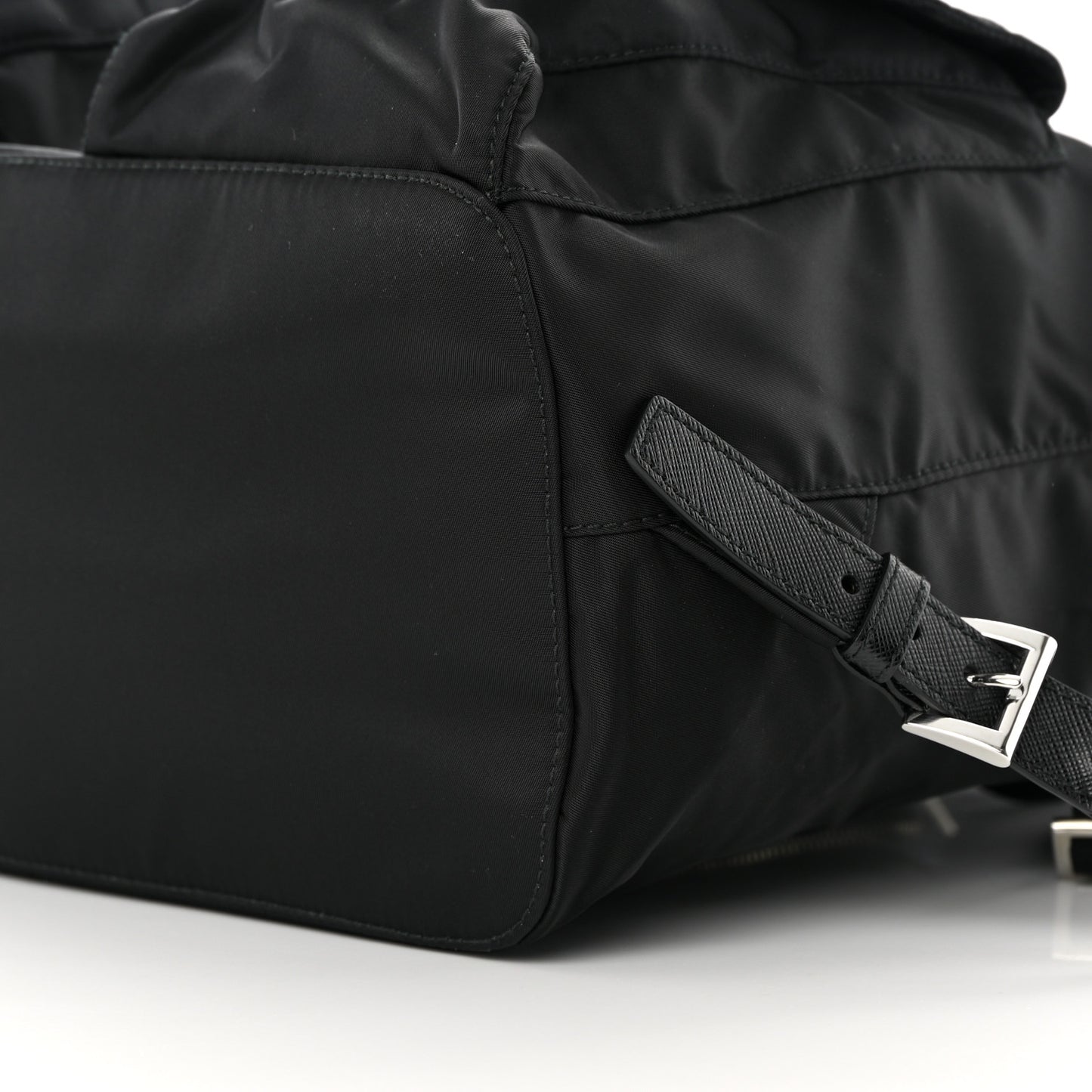Tessuto Nylon Saffiano Medium Backpack Black