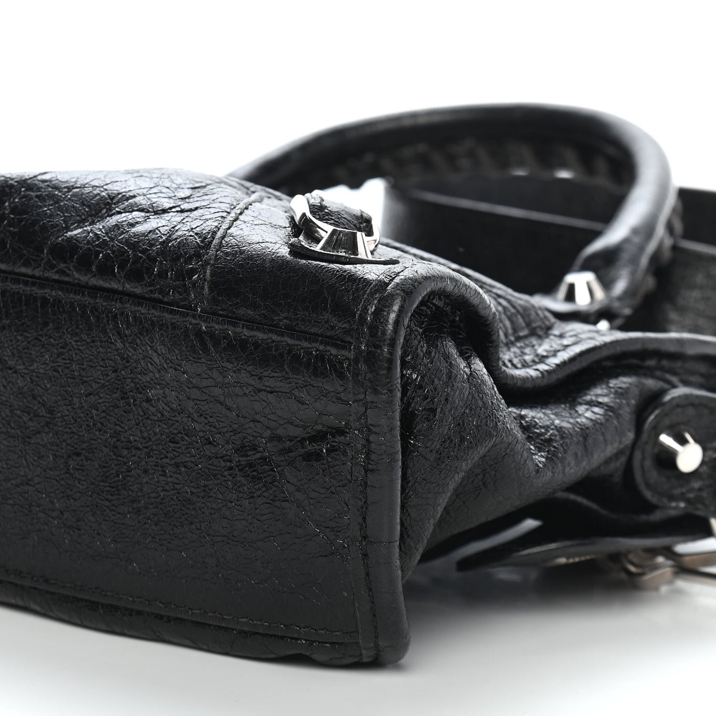 Agneau Classic Silver Hardware Mini City Black