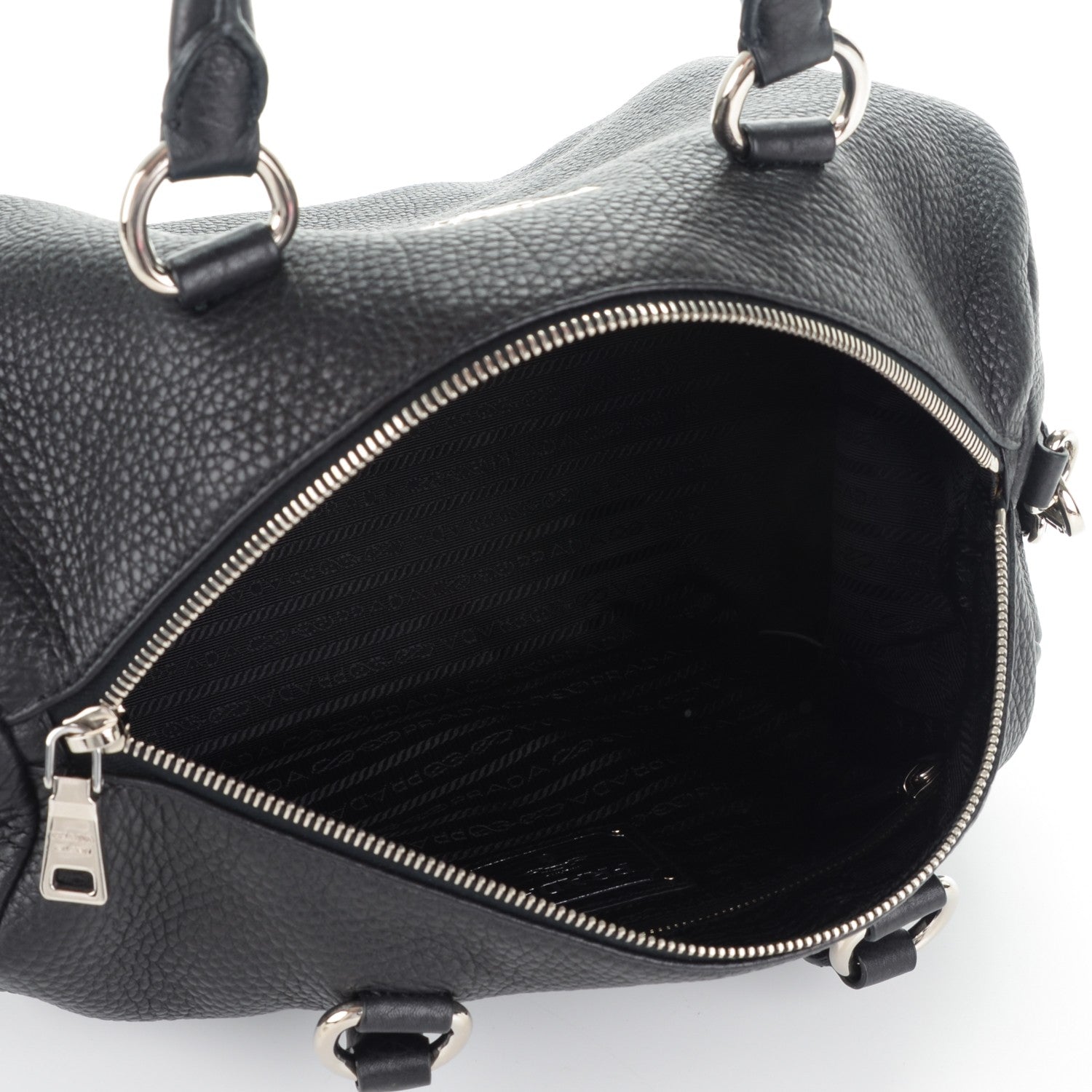 Prada Vitello Daino Satchel Nero Black 5 of 8
