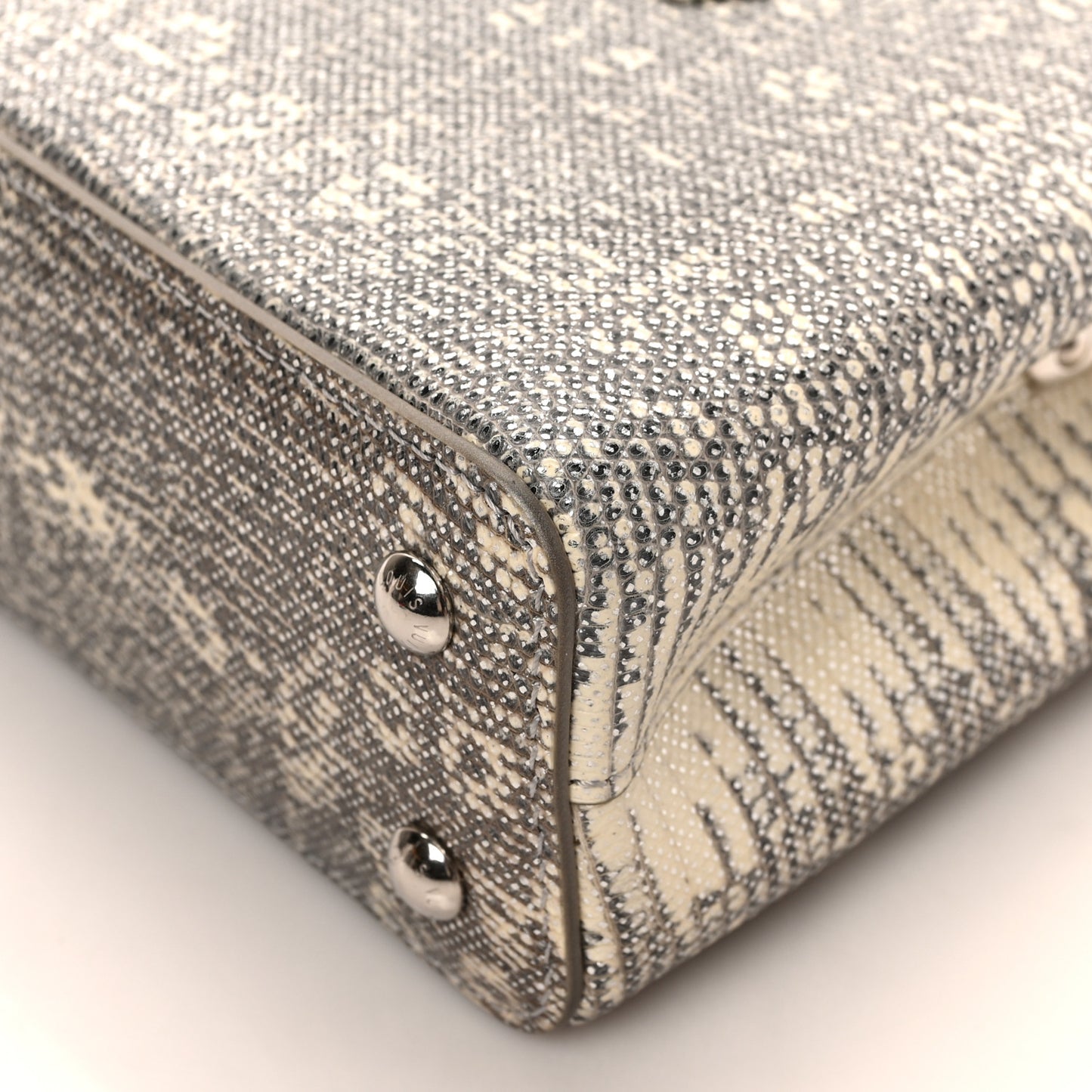 Lizard Mini Capucines Argento