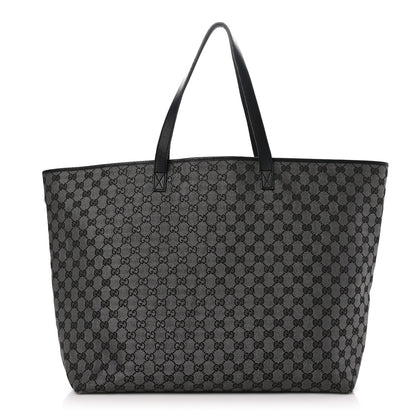 Gucci Metallic Monogram XL Shopper Tote Black 1 of 16