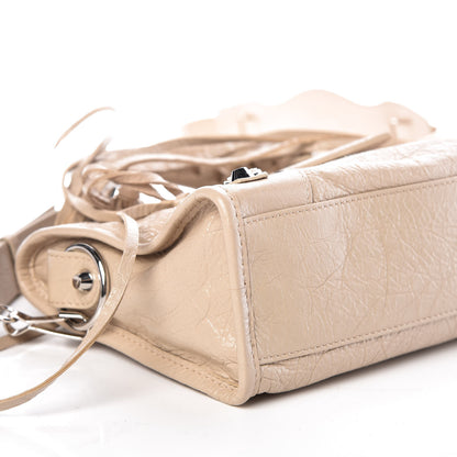 Balenciaga Agneau Classic Silver Hardware Mini City Logo Strap Beige Tapioca 8 of 9