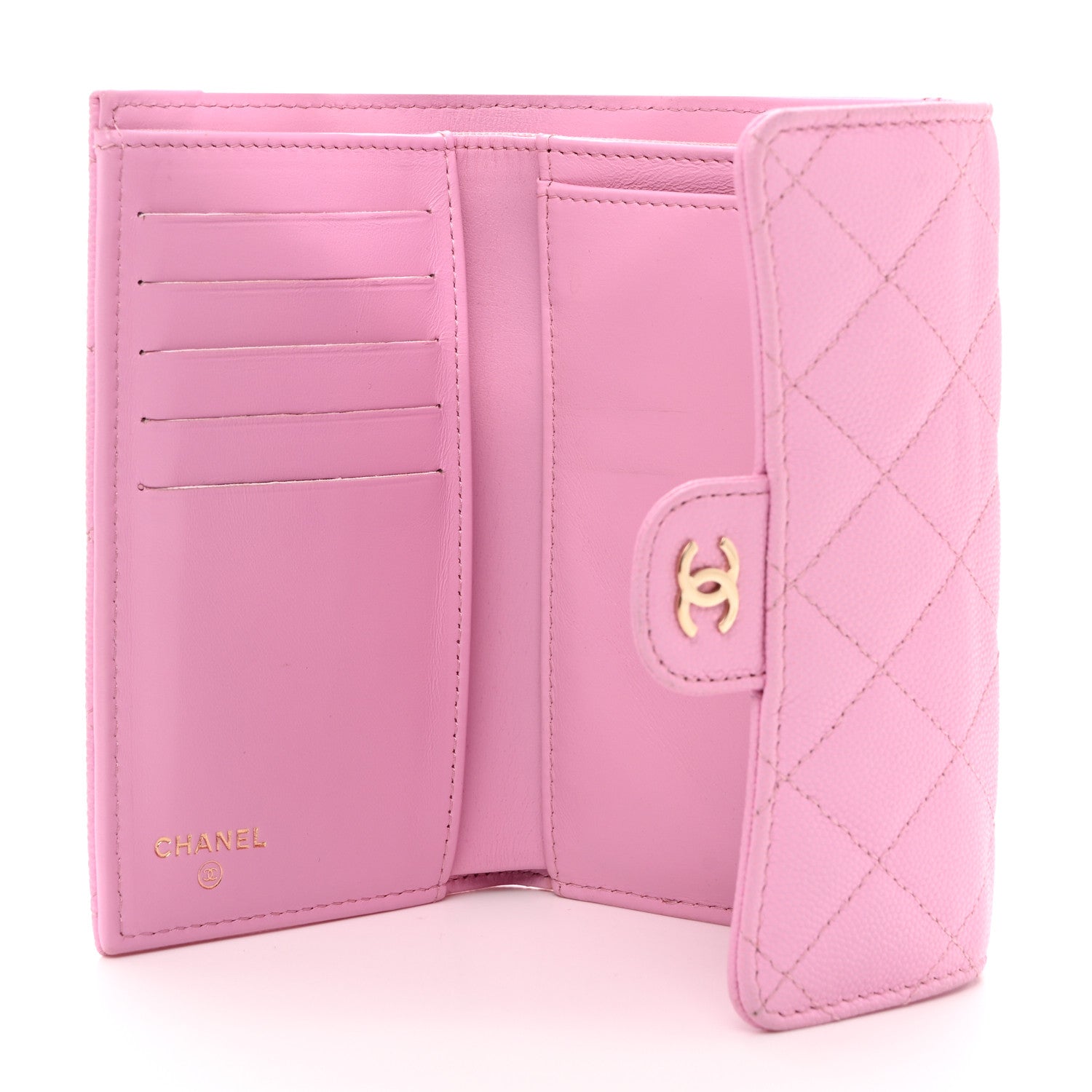 Chanel Caviar Quilted Medium Flap Wallet Pink 5 of 9