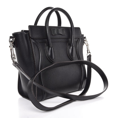 Celine Drummed Calfskin Nano Luggage Black 4 of 8