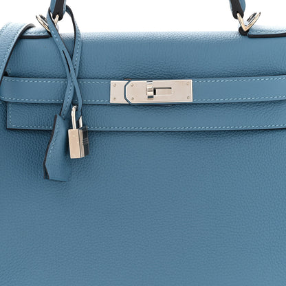Hermes Togo Kelly Retourne 28 Bleu Paradise 8 of 11