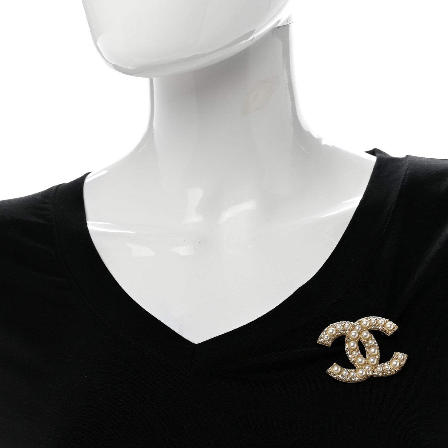 Chanel Pearl CC Brooch Gold 2 of 4