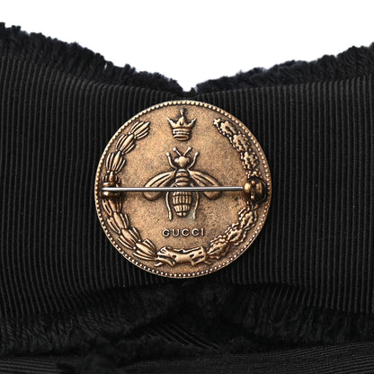 Gucci Grosgrain Crystal Bow Brooch Black 3 of 4