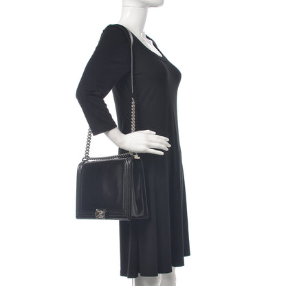 Chanel Glazed Calfskin Large Boy Flap Black 2 of 13