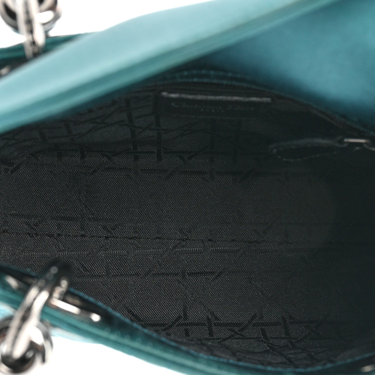 Satin Swarovski Crystal Cannage Mini Lady Dior Teal