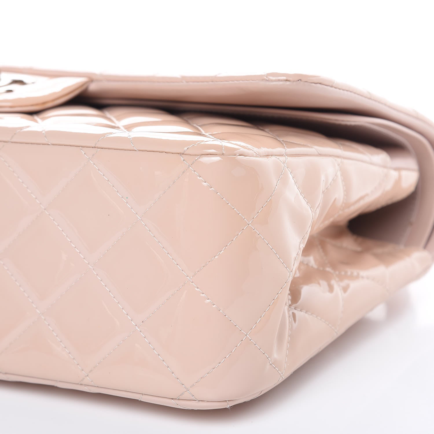 Chanel Patent Quilted Jumbo Double Flap Light Pink 9 of 15