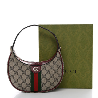 Gucci GG Supreme Monogram Textured Dollar Calfskin Small Ophidia Shoulder Bag Beige Bordeaux 11 of 11