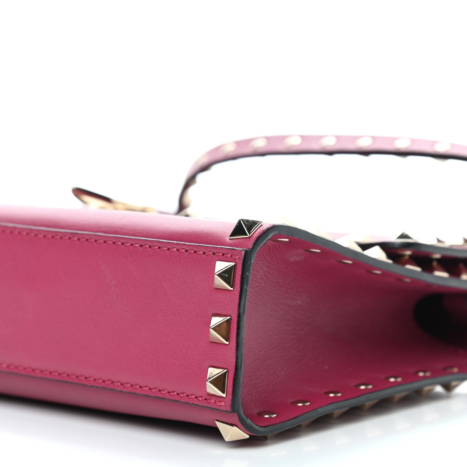 Valentino Garavani Vitello Medium Rockstud Flip Lock Crossbody Bag Deep Cyclamin 6 of 10