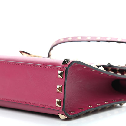 Valentino Garavani Vitello Medium Rockstud Flip Lock Crossbody Bag Deep Cyclamin 6 of 10