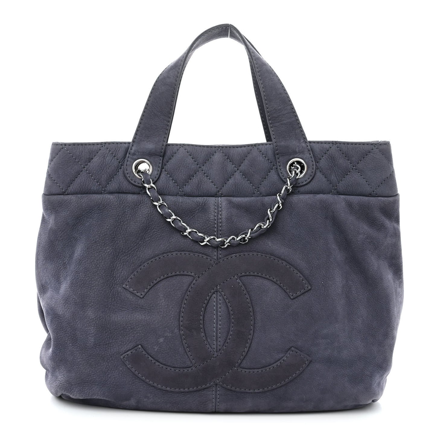 Nubuck Large Trianon Tote Navy Blue