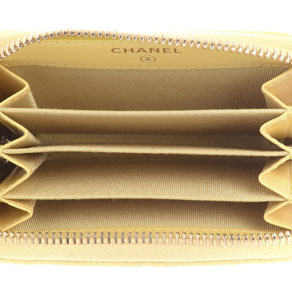 Chanel Iridescent Caviar Quilted Zip Coin Purse Yellow 4 of 10