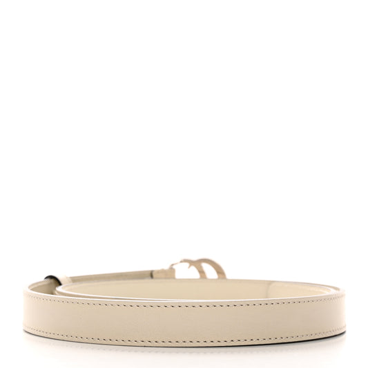 Plutone Calfskin Palladium Double G 20mm Belt 80 32 Mystic White