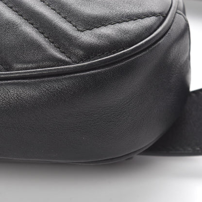Gucci Calfskin Matelasse GG Marmont Belt Bag 85 34 Black 10 of 13