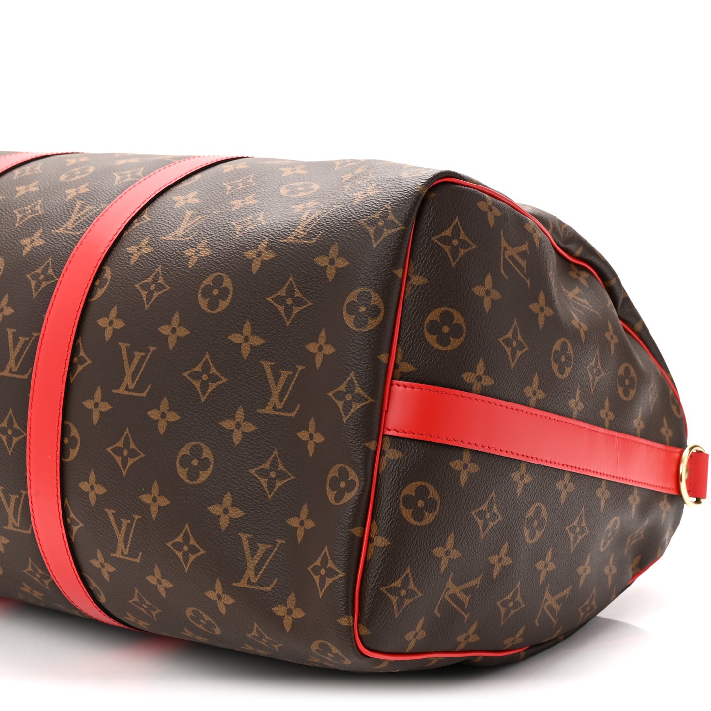Calfskin Monogram Keepall Bandouliere 50 Coquelicot