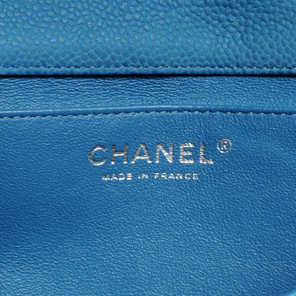 Chanel Iridescent Caviar Large Flap Clutch Bag Blue 7 of 9