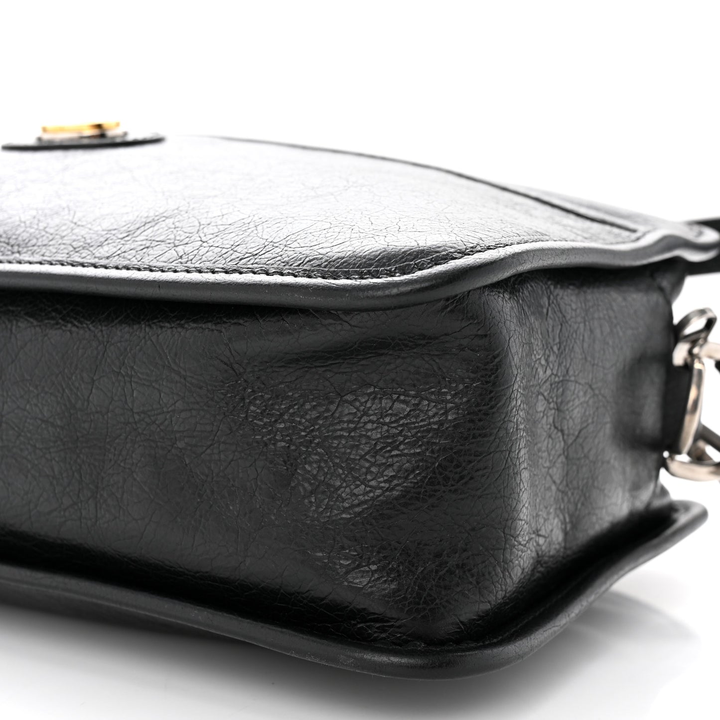 Fluffy Calfskin Morpheus Shoulder Bag Black