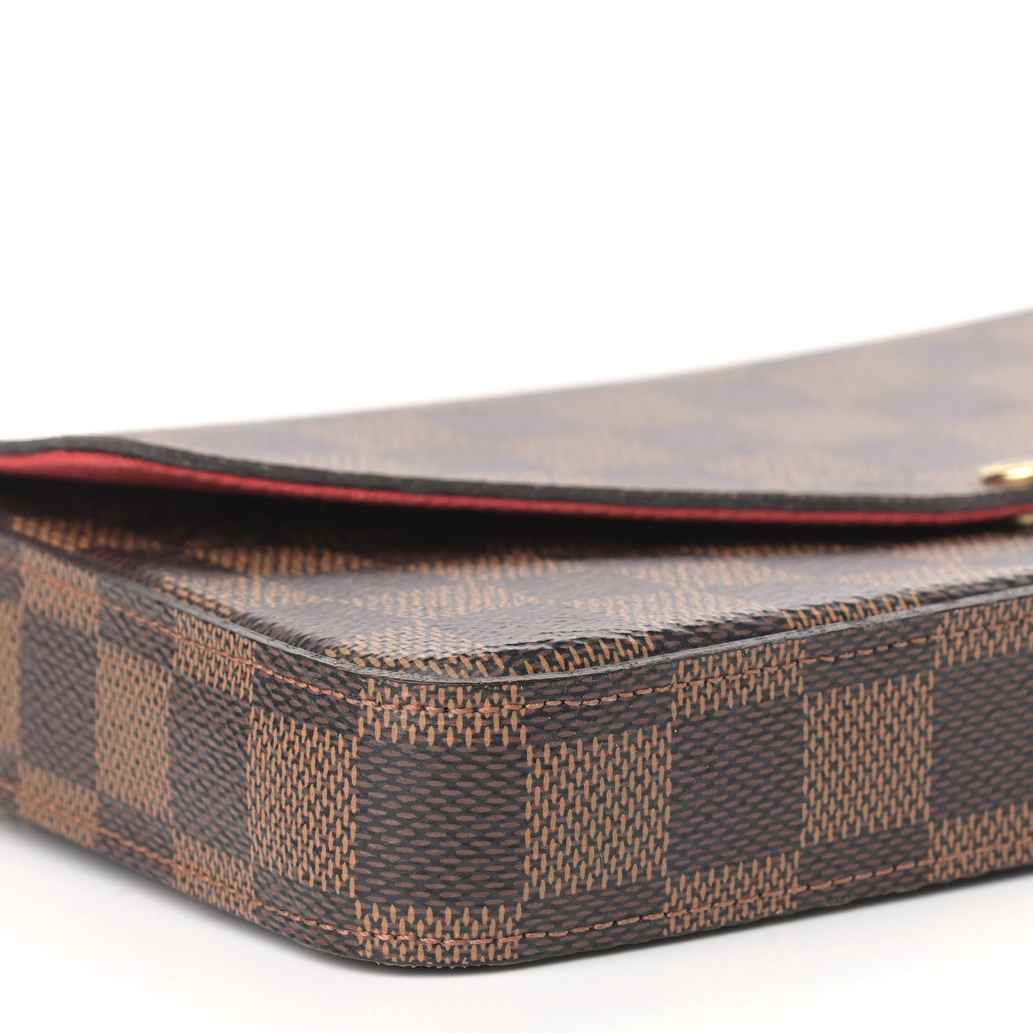 Louis Vuitton Damier Ebene Pochette Felicie Chain Wallet 6 of 10
