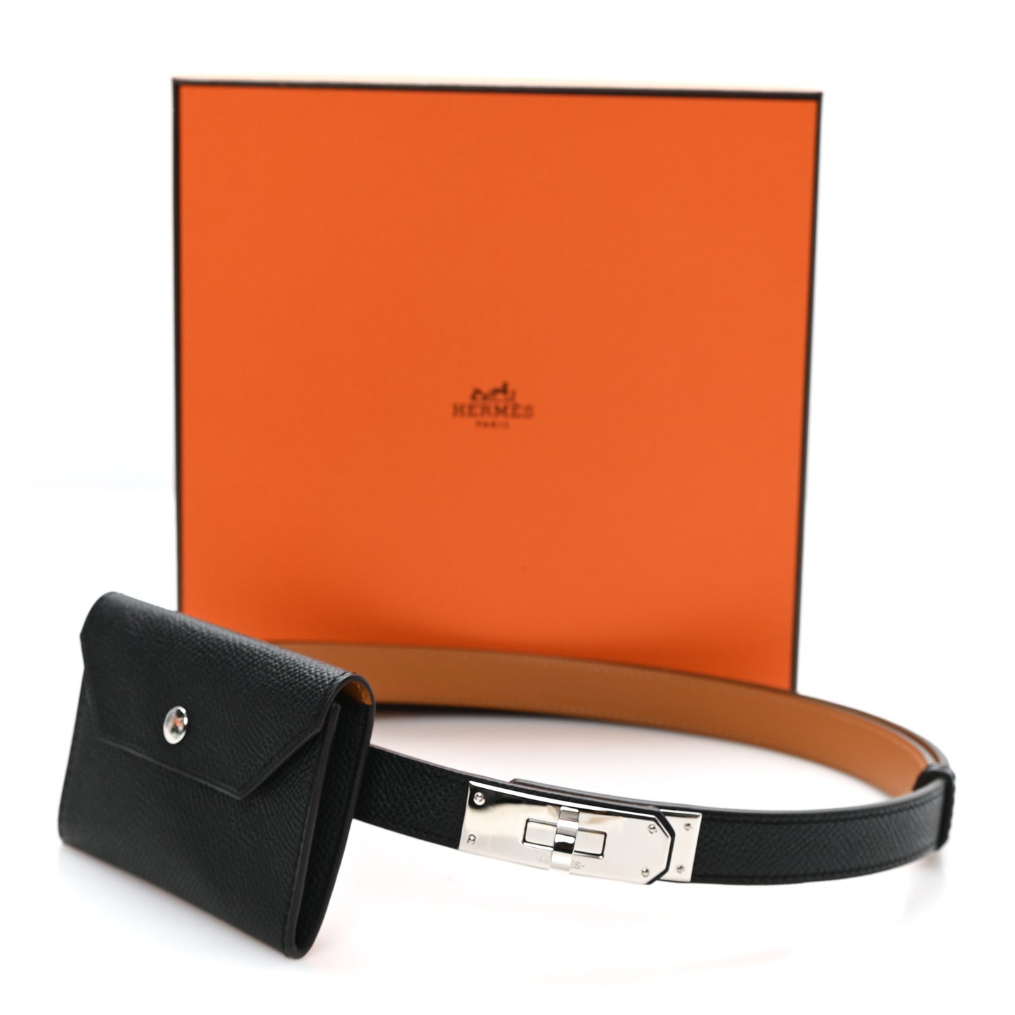 Epsom Kelly Pocket Belt Black
