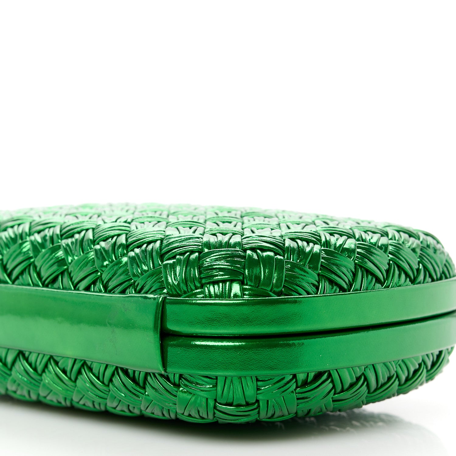 Bottega Veneta Metallic Intrecciato Minaudiere Knot Clutch Green 9 of 9