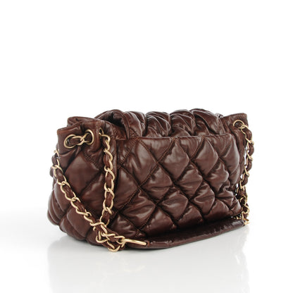 Chanel Lambskin Bubble Quilt Accordion Flap Brown 3 of 8