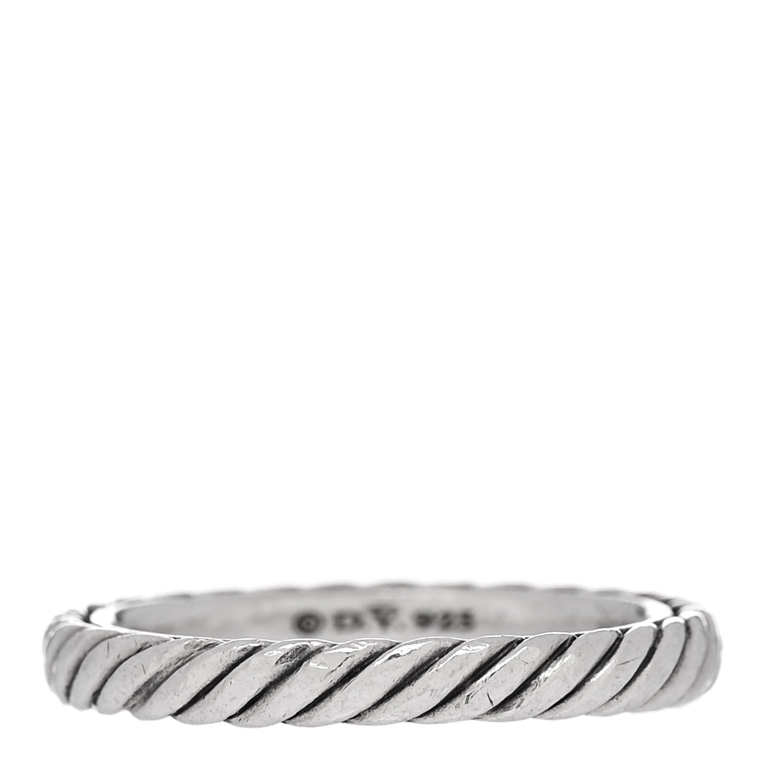David Yurman Sterling Silver Cable Classics Band Ring 52 6 1 of 4