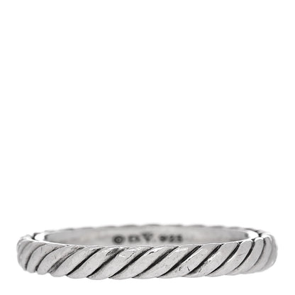 David Yurman Sterling Silver Cable Classics Band Ring 52 6 1 of 4