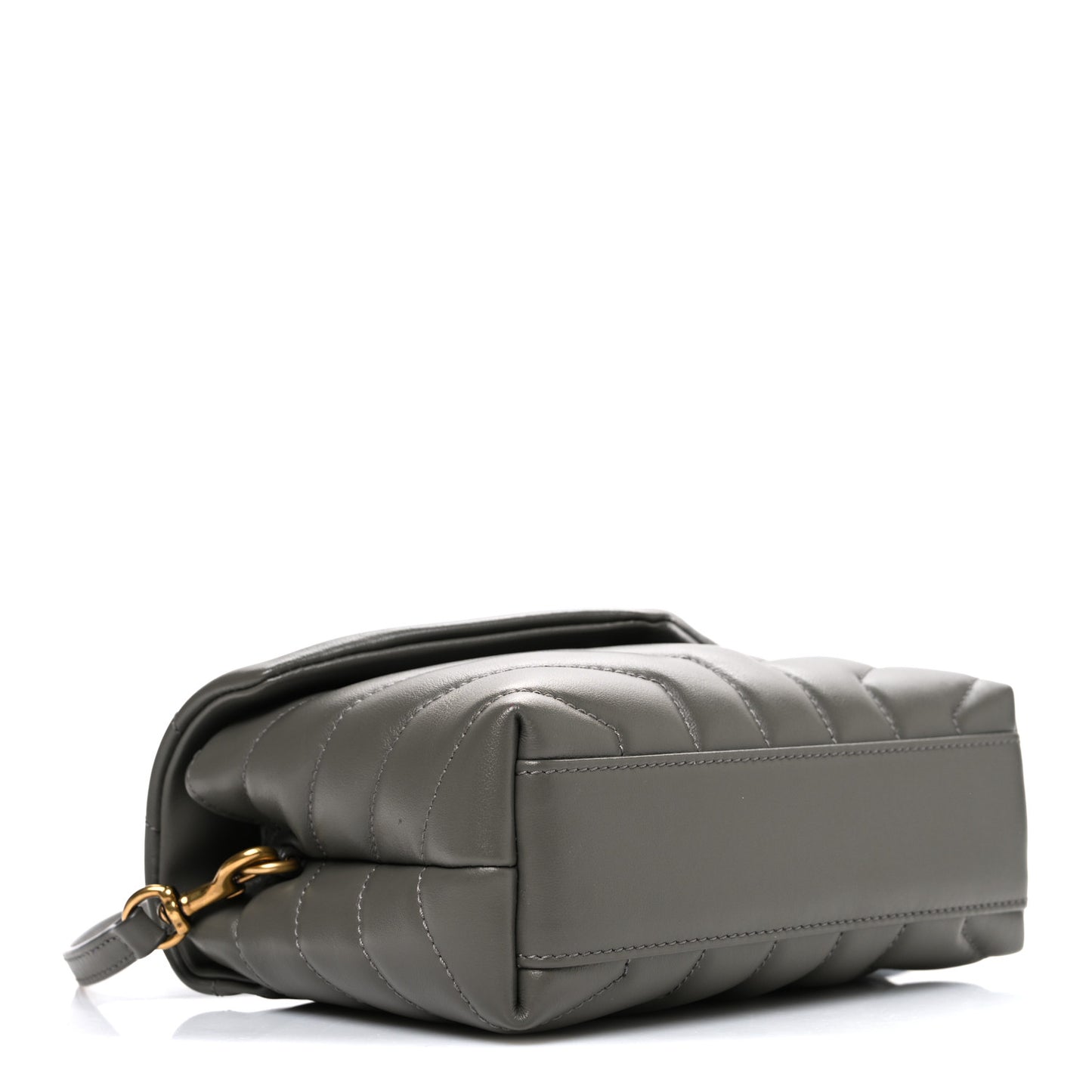Calfskin Y Quilted Monogram Toy Loulou Crossbody Bag Grey Kaki