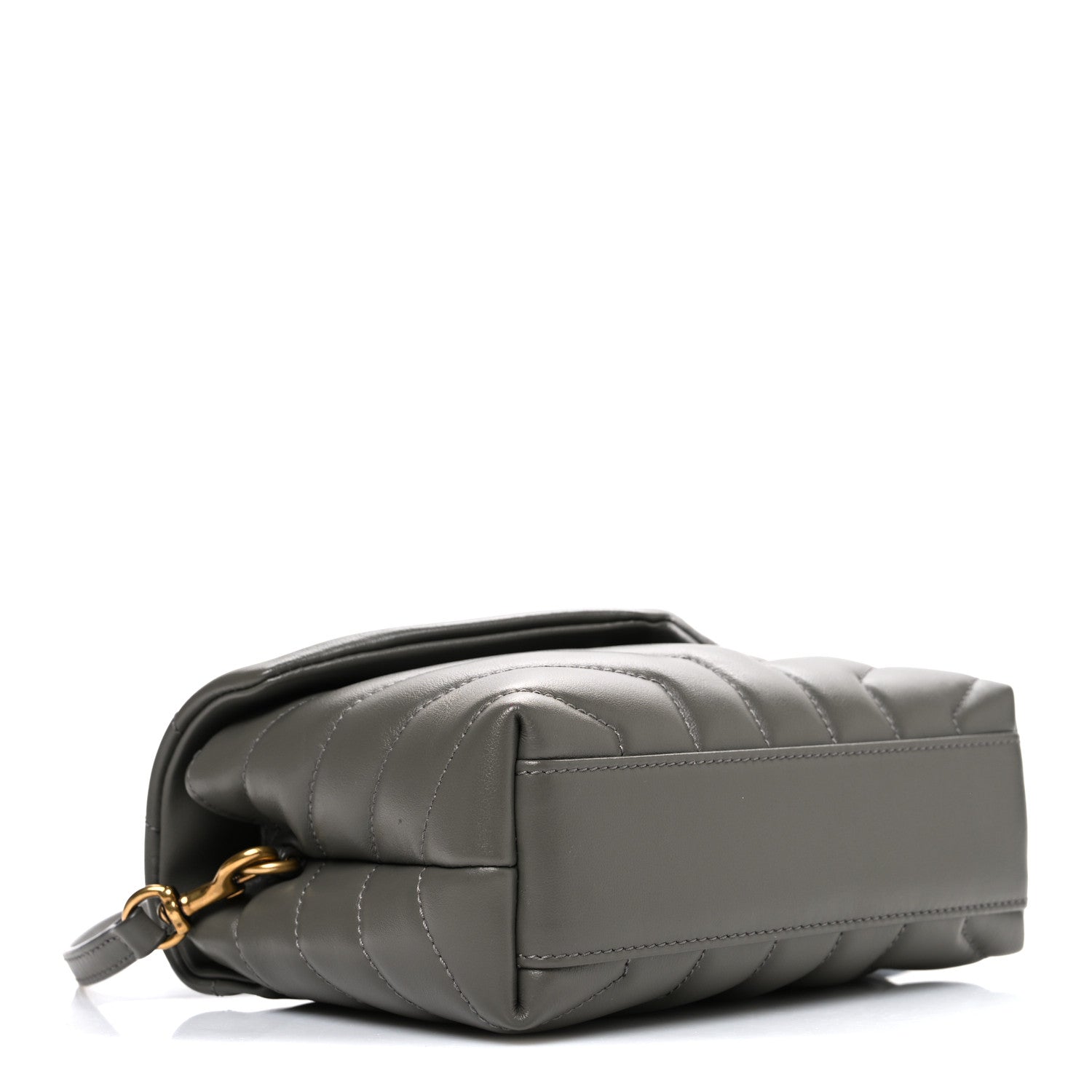 Saint Laurent Calfskin Y Quilted Monogram Toy Loulou Crossbody Bag Grey Kaki 3 of 9