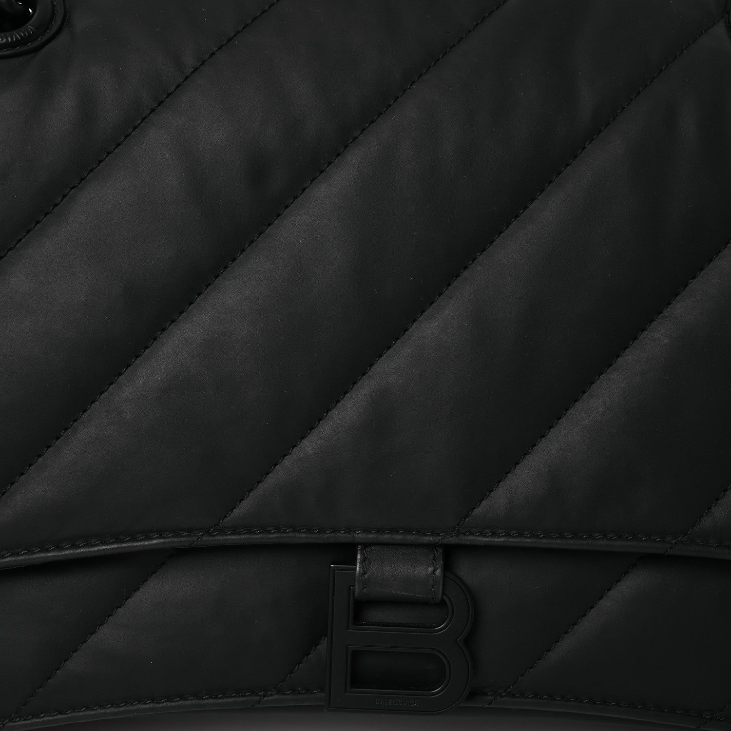 Balenciaga Satin Calfskin Quilted Matte Black Hardware Medium Crush Chain Bag Black 10 of 12