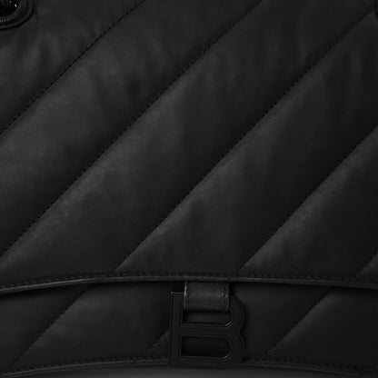 Balenciaga Satin Calfskin Quilted Matte Black Hardware Medium Crush Chain Bag Black 10 of 12