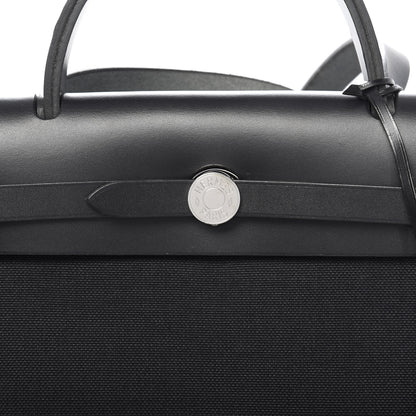 Hermes Military Toile Vache Hunter Herbag Zip PM 31 Black 10 of 10