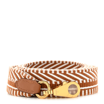 Hermes Toile Swift 25mm Sangle Cavale Shoulder Strap Gold White 1 of 6
