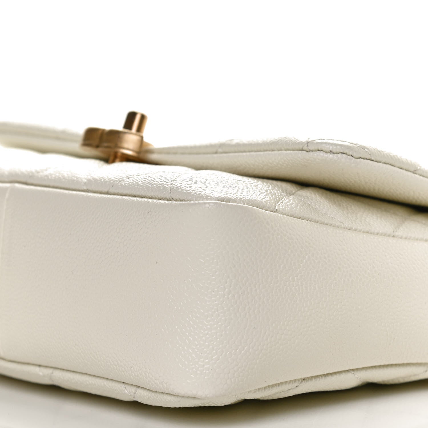 Chanel Shiny Caviar Quilted Small Chain Melody Flap White 10 of 10