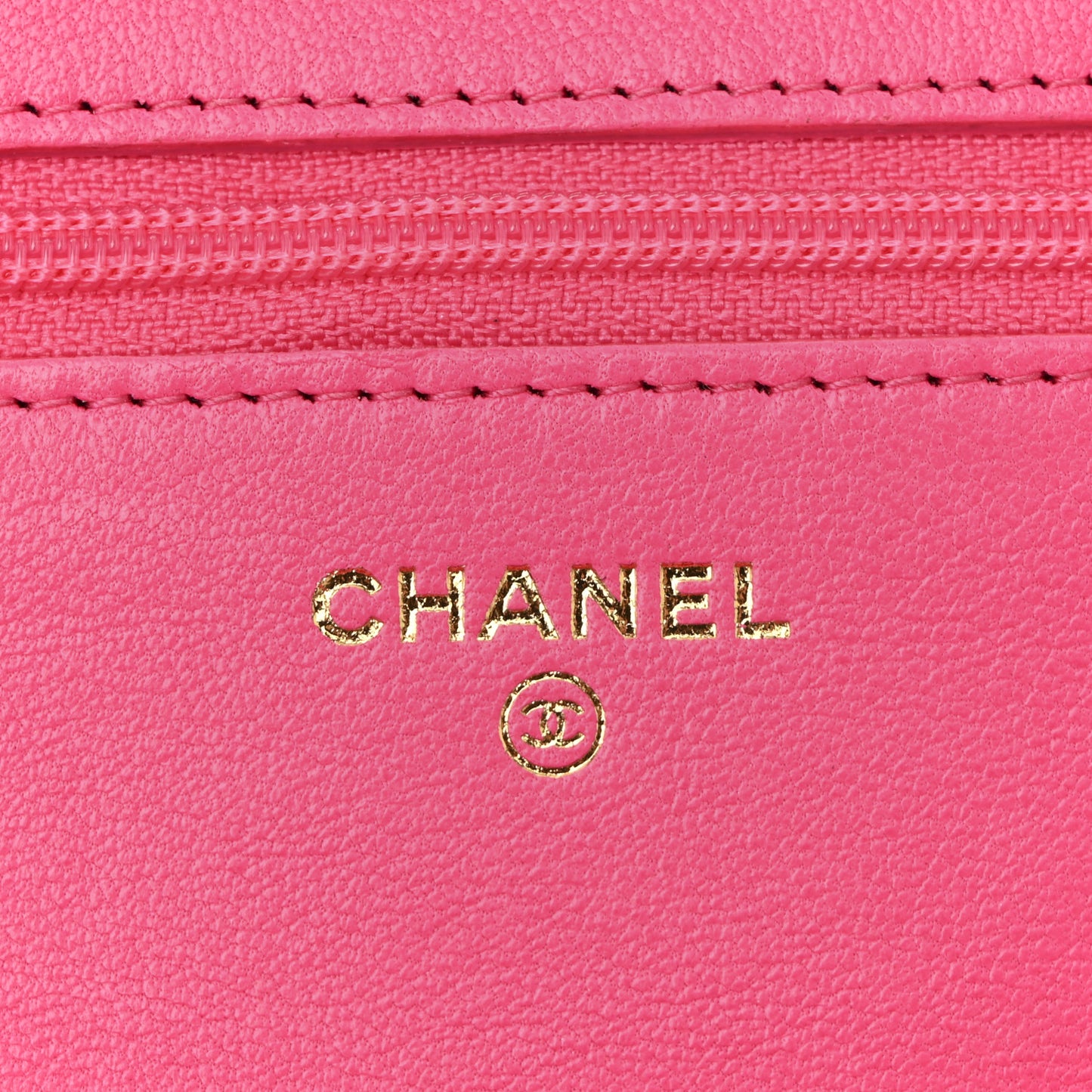 Lambskin Quilted Chanel 19 Wallet On Chain WOC Dark Pink