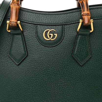 Gucci Textured Dollar Calfskin Web Small Diana Tote Bag Green 8 of 15