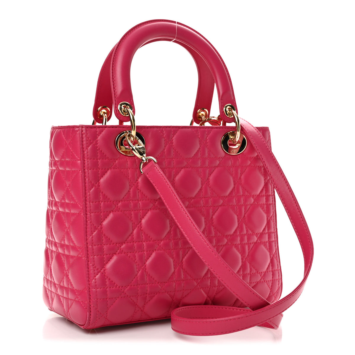 Lambskin Cannage Medium Lady Dior Pink
