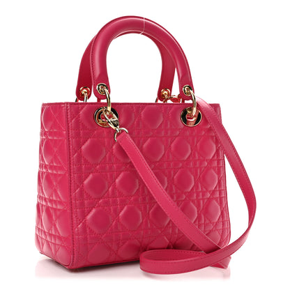 Christian Dior Lambskin Cannage Medium Lady Dior Pink 3 of 13