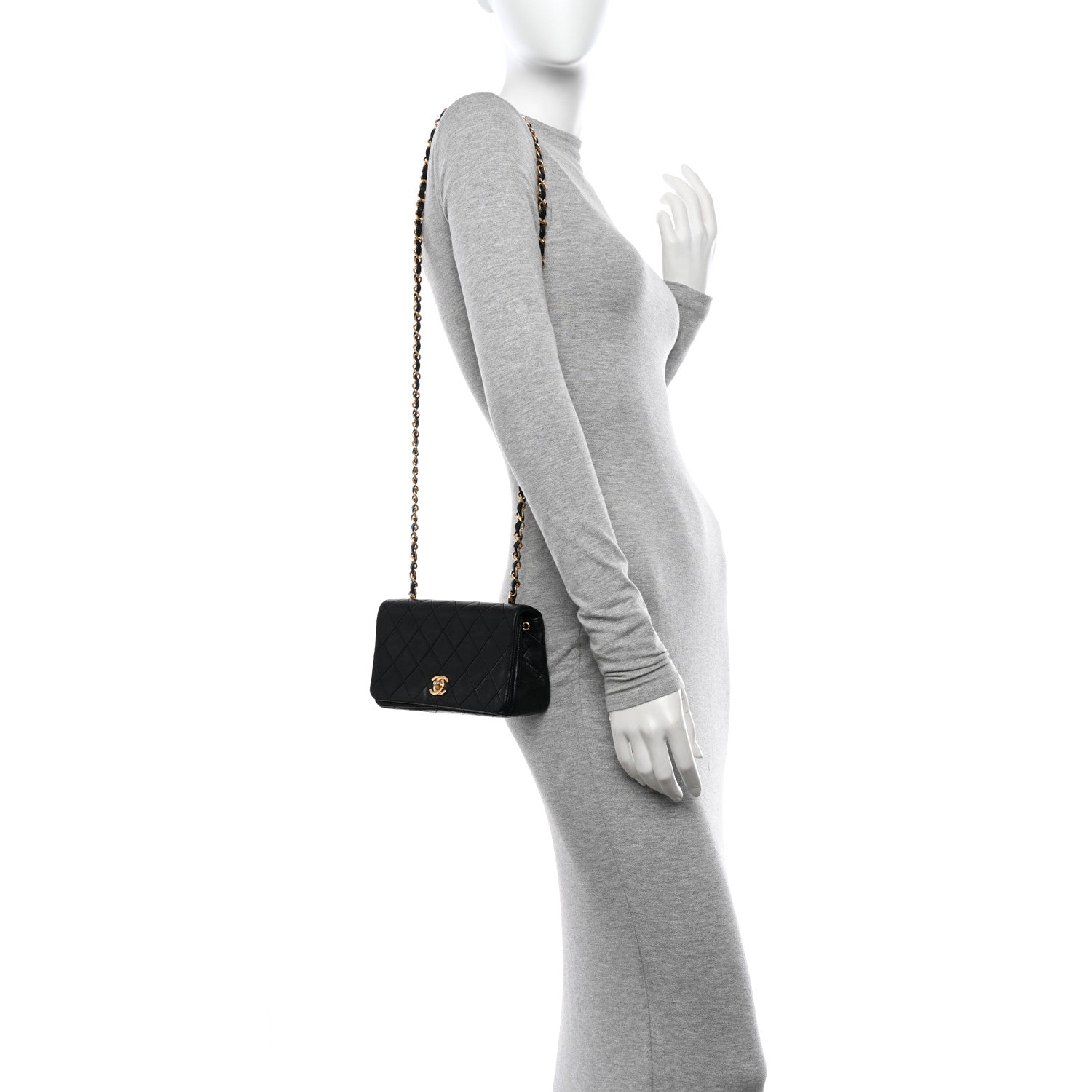 Chanel Lambskin Quilted Small Single Flap Black 2 of 14